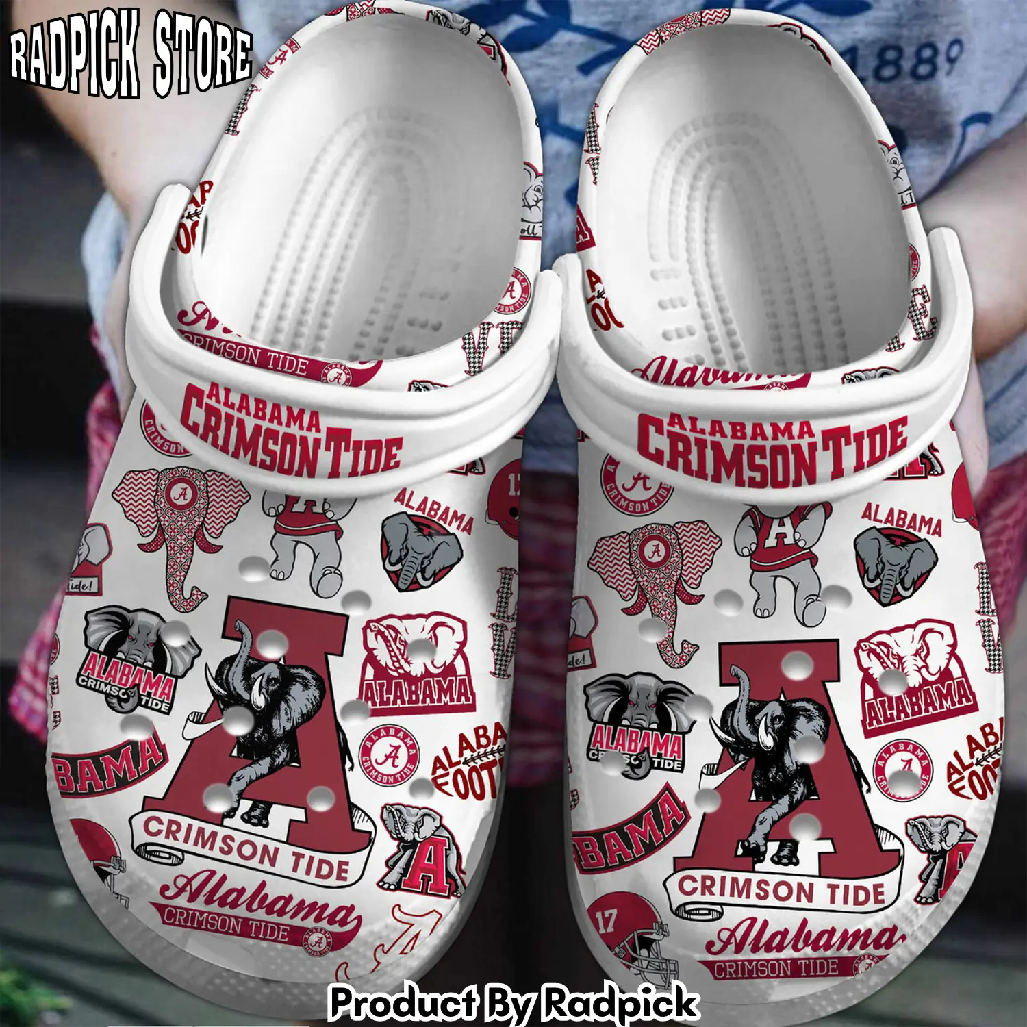Radpick alabama crimson tide ncaa sport crocss crocband clogs shoes comfortable for men women and kids footwearelite exclusive 62n rp6528303